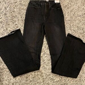 Good American Wide Leg Black Jeans